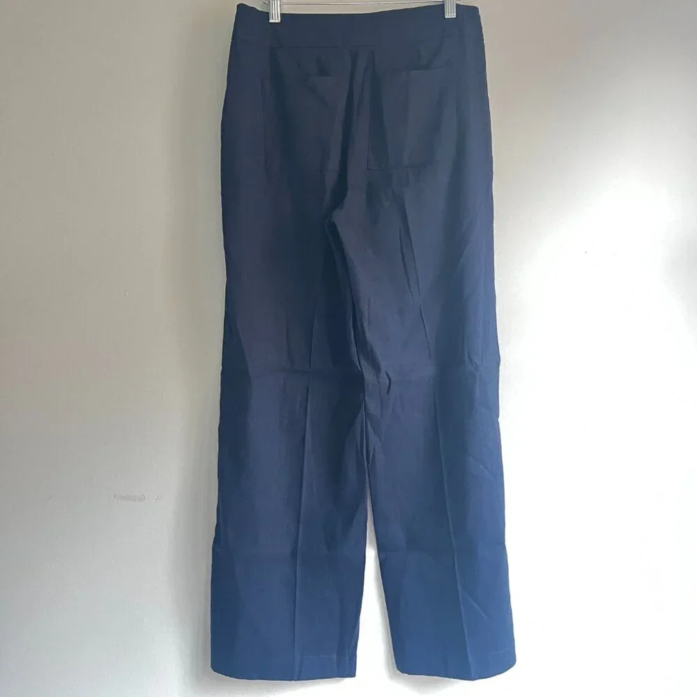 2/$30 CHICOS NAVY LINEN BLEND PANTS 0R - Picture 5 of 7